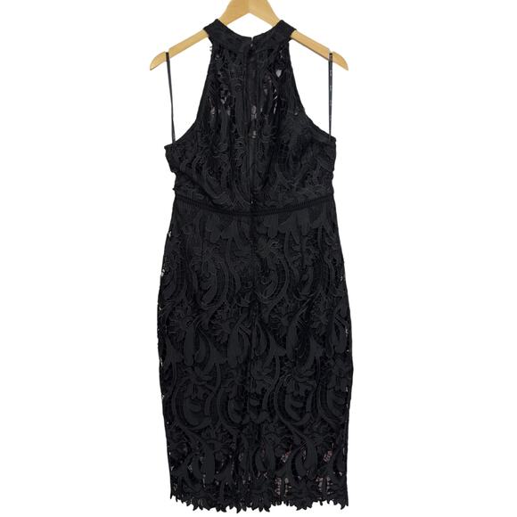 Bardot Isa Crochet Lace Cocktail Sheath Dress French Black Size L 10 NWT - Picture 11 of 12